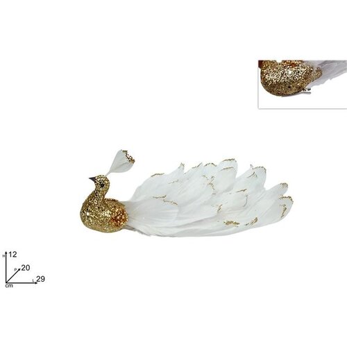 Dekoracija PAUN 30CM S PERJEM Slike