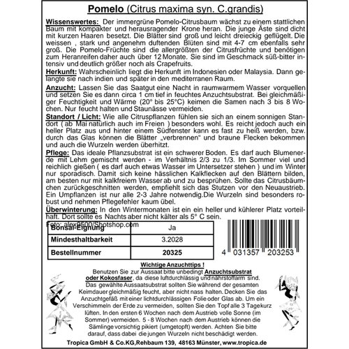 TROPICA Pomelo - 6 zrn. Slike