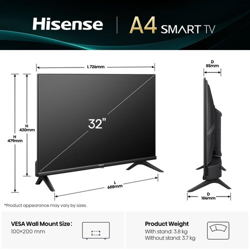 Hisense 32 inča 32A4Q led hd smart tv Slike