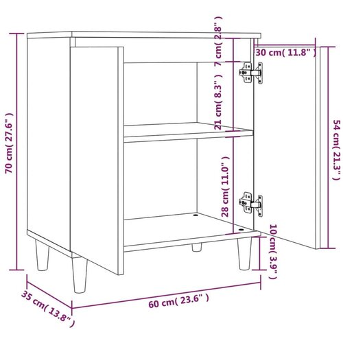  Komoda boja dimljenog hrasta 60 x 35 x 70 cm konstruirano drvo Slike