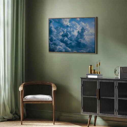  Slika - Ocean in the Air: Waving Clouds Reflecting Morning Light 120x80 U prirodnom drvenom okviru Slike