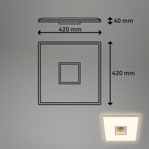 BRILONER 3848014 - led plafonsko svetlo toro LED/18W/230V 42x42 cm matni hrom Slike
