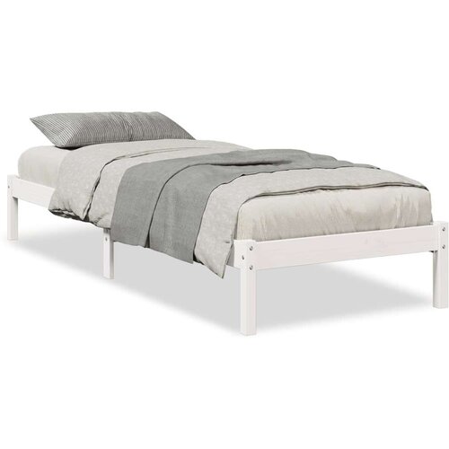 VidaXL Dugi okvir kreveta bez madraca bijeli 100 x 220 cm od borovine Slike