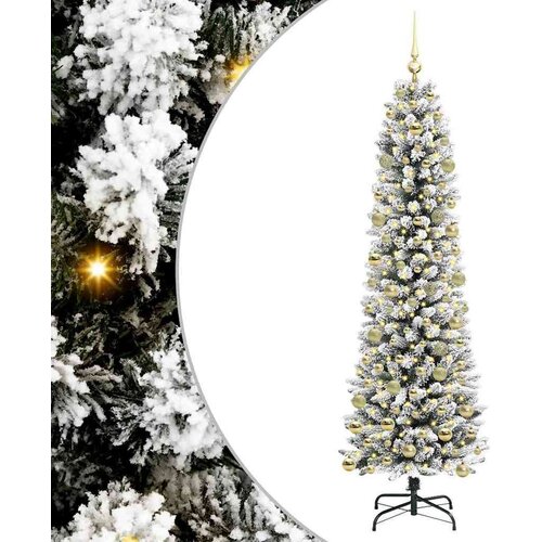 VidaXL Umjetnobožićnodrvce with LEDs Bijelo 210cm PVC Slike