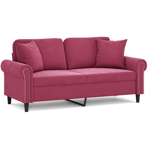 Maison Chic kavč - Sofa - Kanape dvosed z blazinami vinsko rdeč 140 cm žamet, (21727971) Cene