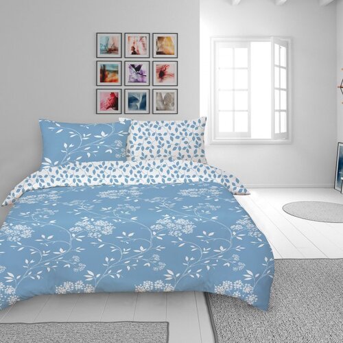 Svilanit Pamučno satenska posteljina Erin 200 x 200 + 2x 50 x 70 cm, plava Slike