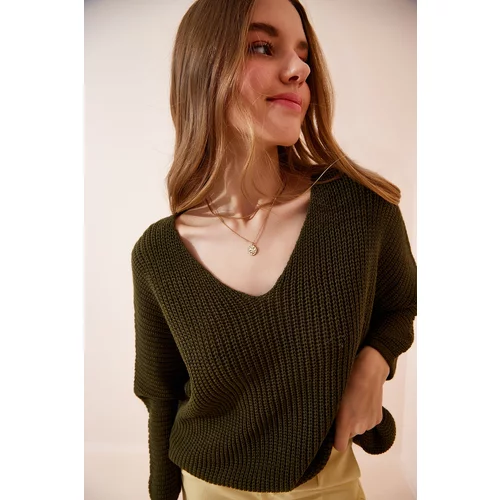 Happiness İstanbul Sweater - Khaki - Oversize