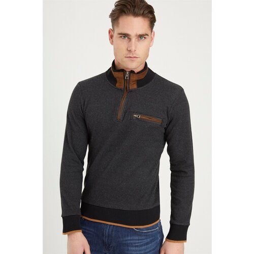 Dewberry 1039 MENS SWEATSHIRT-BLACK-GREY Slike