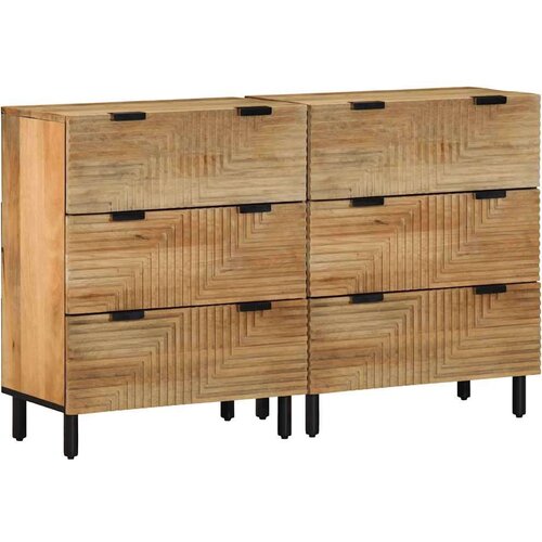 vidaXL Komoda 2 kom smeđa 60x33x75 cm Puno drvo Mango Cene