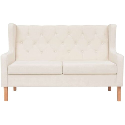  2-dijelni set sofa od tkanine krem bijeli Slike
