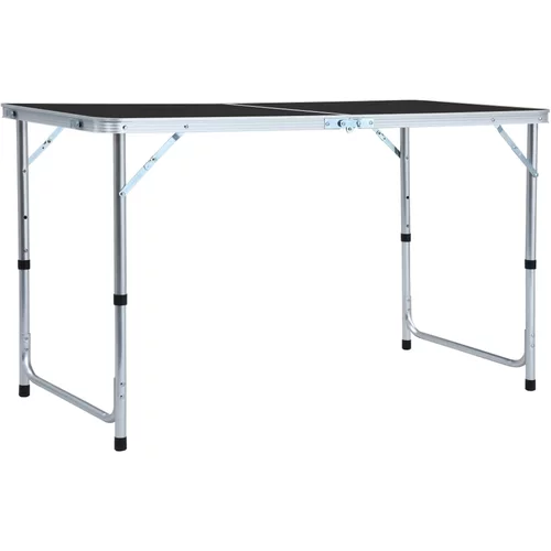 vidaXL Zložljiva miza za kampiranje siva iz aluminija 120x60 cm, (20817032)