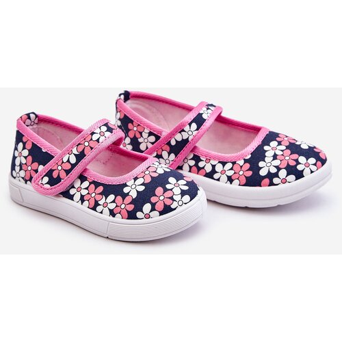 Kesi Children's ballerinas in the flowers of navy blue-pink Noah Cene