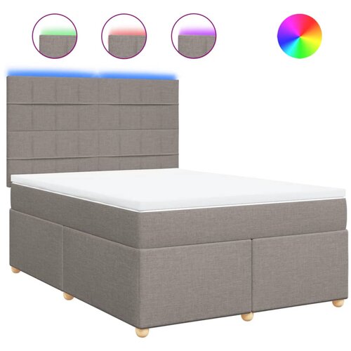 vidaXL Box spring postelja z vzmetnico taupe 140x190 cm blago, (21307398) Cene
