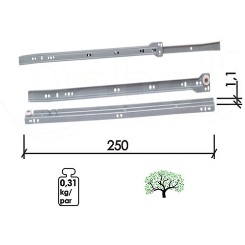 Dabel klizač fioka kl5100 bela 250 mm q Cene