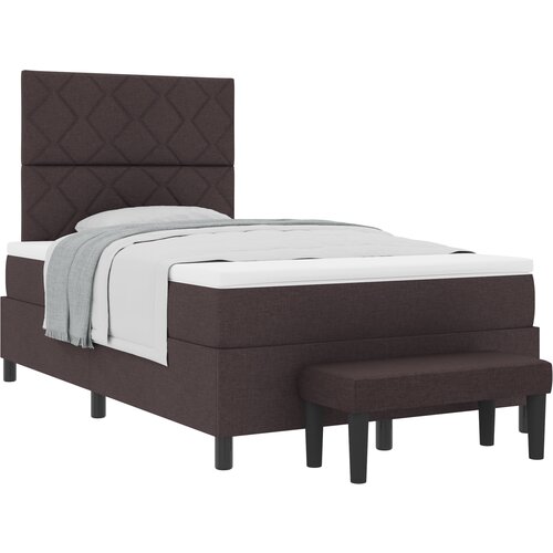 vidaXL Box spring krevet Tamno smeđa 120 x 200 cm tkanina Cijene
