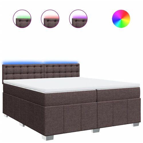 vidaXL Box spring postelja z vzmetnico temno rjav 200x200 cm blago, (21309273) Cene
