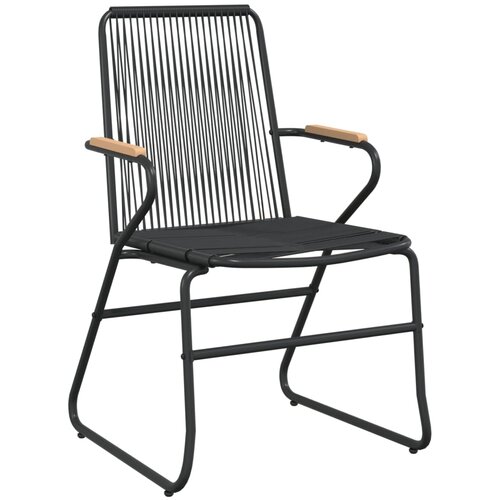  Vrtne stolice 2 kom crne 58 x 59 x 85,5 cm od PVC ratana Slike