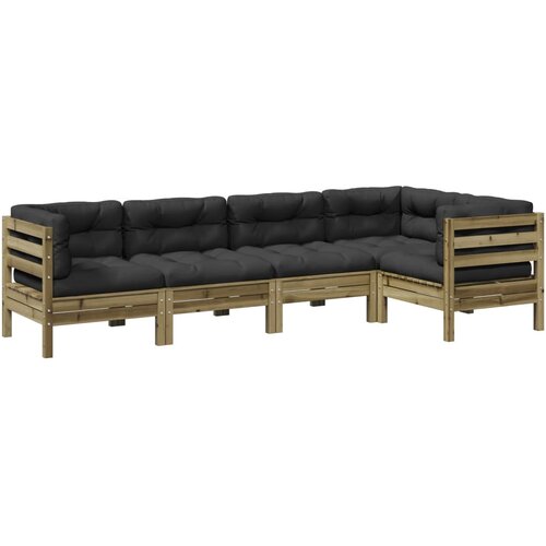  5-dijelni set vrtnih sofa s jastucima od impregnirane borovine Slike