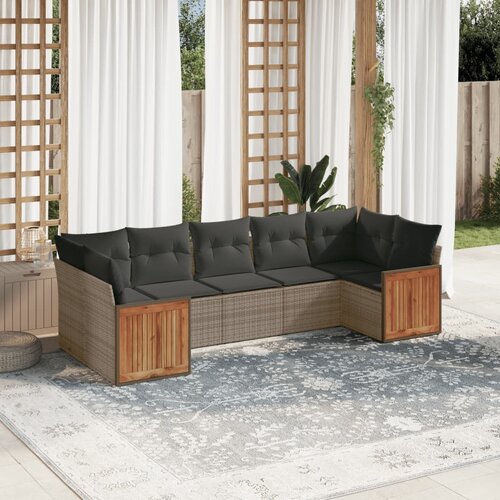 vidaXL 7-dijelni set vrtnih sofa sivi od poliratana Cijene