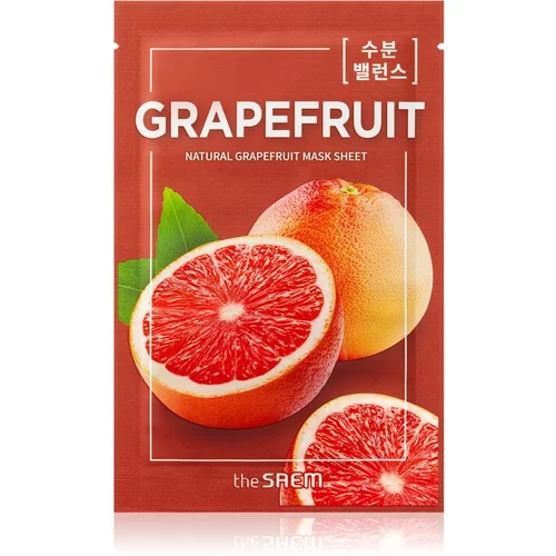 The Saem Natural Mask Sheet Grapefruit maska iz platna za posvetlitev in vitalnost kožo 21 ml