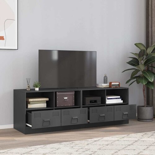 Furnova TV omarica 2 kosa antracitna 67x39x44 cm jeklo, (21923240) Slike