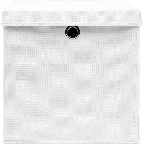 VidaXL Kutije za pohranu s poklopcima 4 kom 28 x 28 x 28 cm bijele Slike