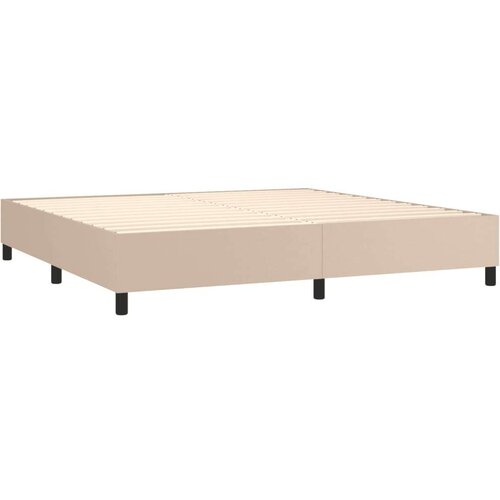 Krevet box spring s madracem cappuccino 200x200cm umjetna koža Slike