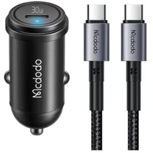 McDodo HITRI AVTOMOBILSKI POLNILEC ZA TELEFON USB-C LED + USB-C KABEL 1M, (22007688) Cene