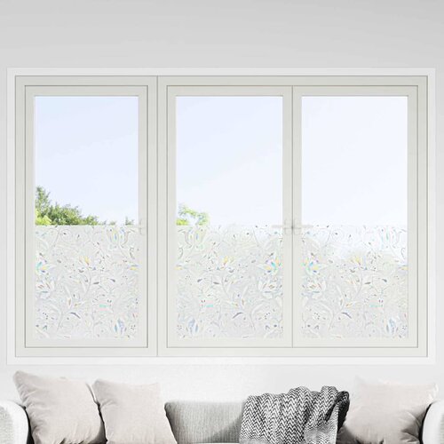 vidaXL Static filmski premaz za okno Vzorec cvetov 45 x 500 cm PVC Cene