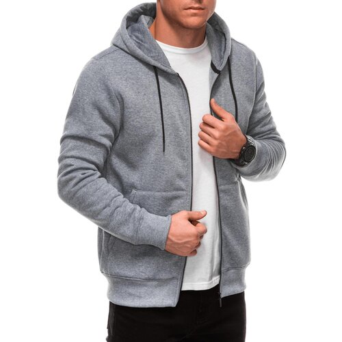 Edoti Unzipped men's BASIC hooded sweatshirt - grey melange Cijene
