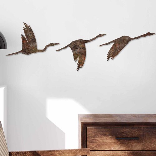 Opviq set zidnih dekoracija Rusty Birds 1, 11x16cm, 14x22cm 18x27cm, Braon Cene