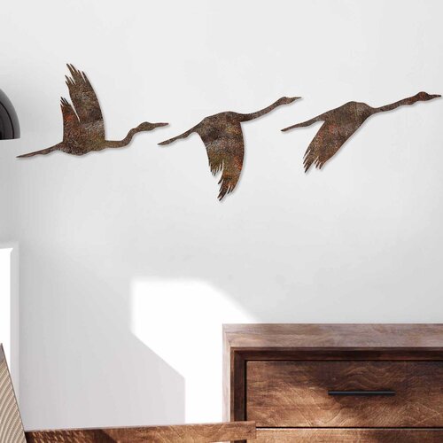 Opviq Set zidnih ukrasa Rusty Birds 1, 11x16cm, 14x22cm 18x27cm, Smeđa Cijene