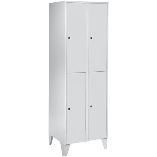 Wolf Garderobna omara z nogami, VxŠxG 1850 x 600 x 500 mm, 4 predelki, svetlo siva Cene
