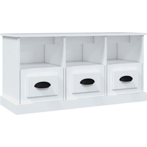 Maison Chic TV omarica - TV stojalo - Televizijska omarica bela 100x35x50 cm inženirski les, (21699740) Slike