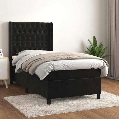 Box spring krevet s madracem crni 90x190 cm bar&scaron;unasti Cijene