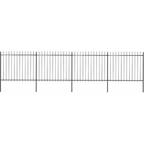  Vrtna ograda s vrhom koplja Čelik 714,5 x 150 cm Crna Slike
