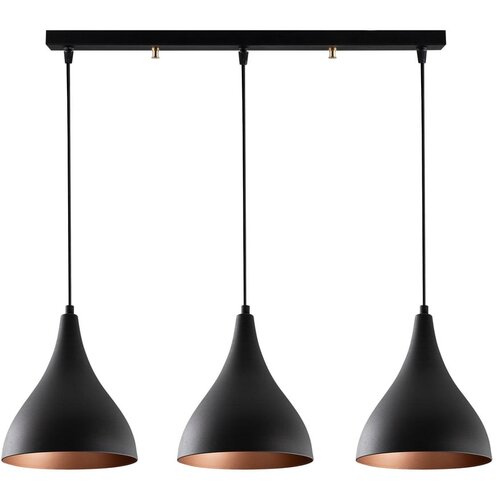 Opviq lights Crna stropna svjetiljka za 3 žarulje Berceste Long Slike