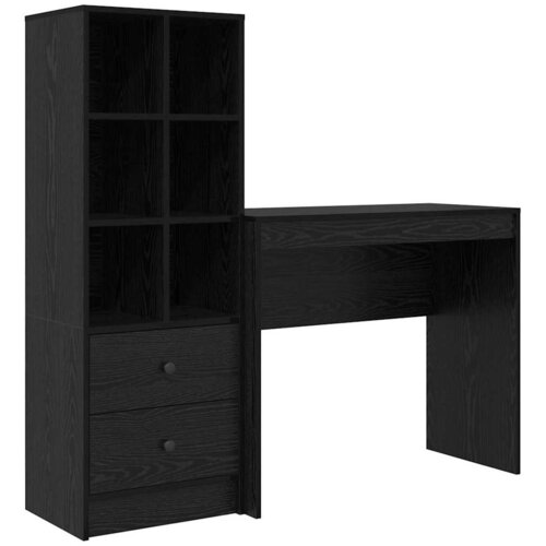 vidaXL Miza s shrambo 2 pcs Črni hrast 90 x 40 x 76 cm Konstruiran les, (5000044703) Cene