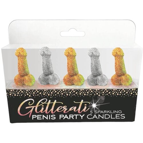 LITTLE GENIE PRODUCTIONS Glittaretti - set svijeća za penis (5 kom) Cijene