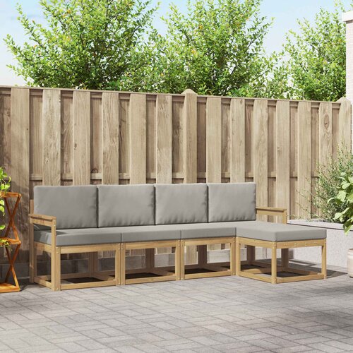 Set vanjskih sofa 5 pcs Bijela i svjetlosiva Cijene