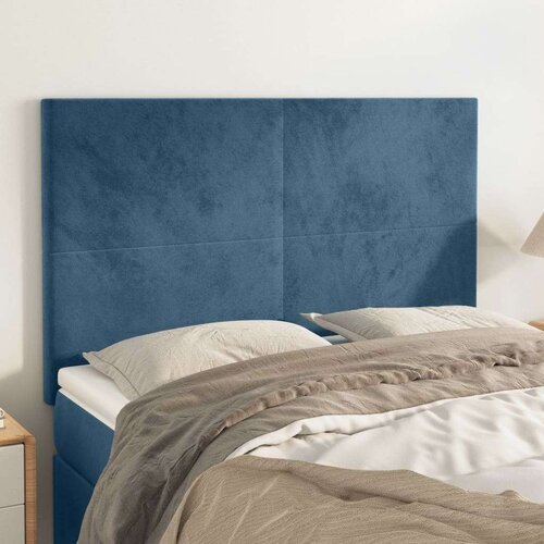  Uzglavlja 4 kom tamnoplavi 72 x 5 x 78/88 cm bar&amp;scaron;unasti Slike
