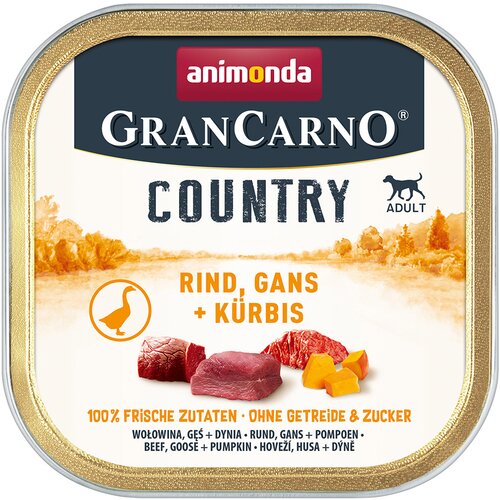 Animonda Varčno pakiranje GranCarno Adult Country 44 x 150 g - Govedina, gos in buča Slike