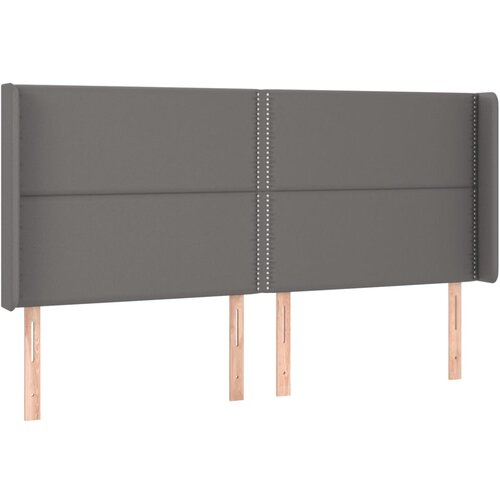 Maison Chic vzglavna omarica - nočna omarica - posteljna omarica z u&amp;scaron;esi sivo 183x16x118/128 cm umetno usnje, (21711410) Slike