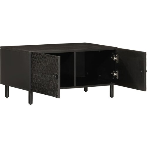 Maison Chic Klubska mizica - kavna mizica - Nizka mizica črna 80x50x40 cm trden mangov les, (21754434) Slike
