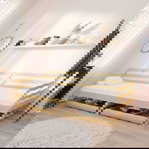  Dnevna postelja s predali 90x200 cm trdna borovina, (20647724) Slike