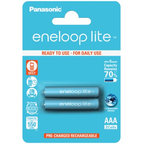  baterije Panasonic Eneloop Lite 2xAAA 550 mAh Slike