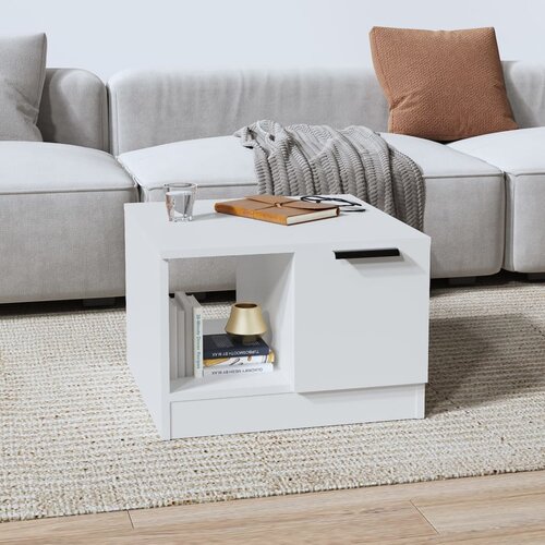  Stolić za kavu bijeli 50 x 50 x 36 cm od konstruiranog drva Slike