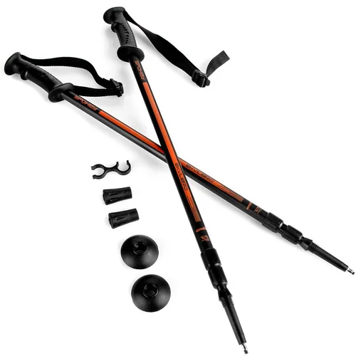 Spokey EKVILIBRO Trekking poles, 3-piece, clear-orange