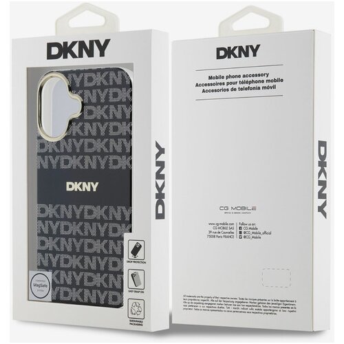 Dkny repeat pattern tonal stripe magsafe iphone 16 black ovitek za telefon vijolična Slike