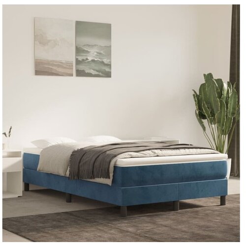 vidaXL Vzmetnica z žepkasto vzmetjo temno modra 120x210x20 cm žamet Cene